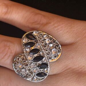 Elegant Silver and Black Ring
